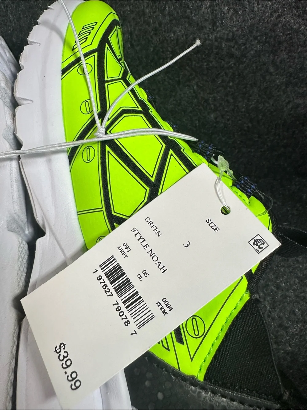 S Sport by Skechers Kids Step-Ins Sneakers Neon Green Memory Foam Size 3